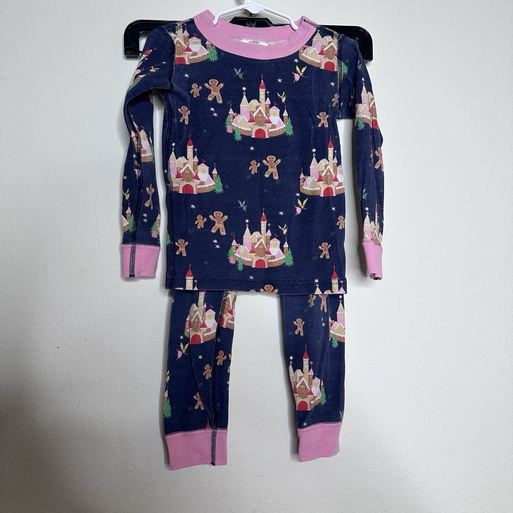 Hanna Andersson Girls Long Sleeve Pajama Set Organic Cotton Size 4T Holiday